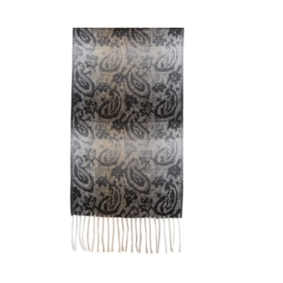 Steve Madden Scarf Ombré Paisley Muffler Mid Weight -Black NWT - Picture 3 of 5